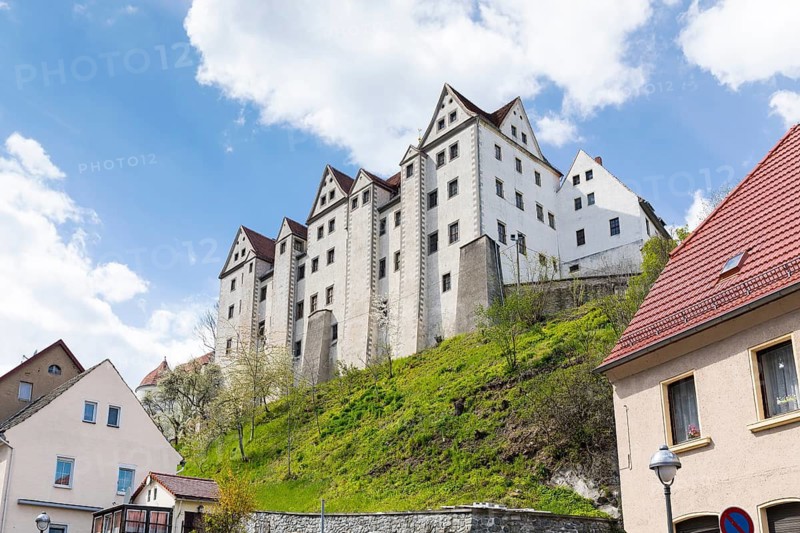 Nossen Castle stands high above, Saxony, Germany