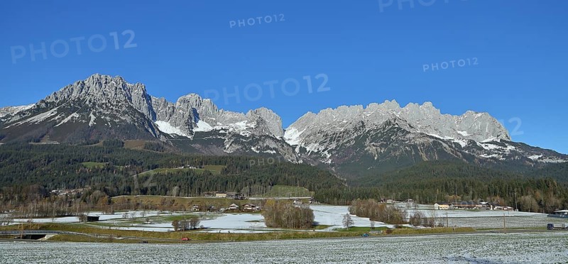 Panorama, View of the Wilder Kaiser, Wilder Kaiser, Ellmau, Tyrol, Austria