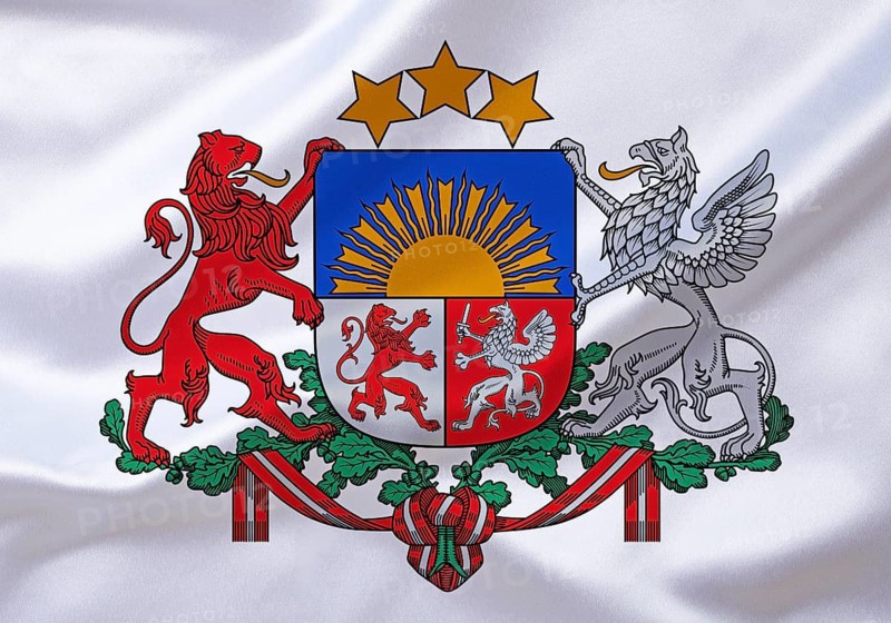 The coat of arms of Latvia, Europe, Studio