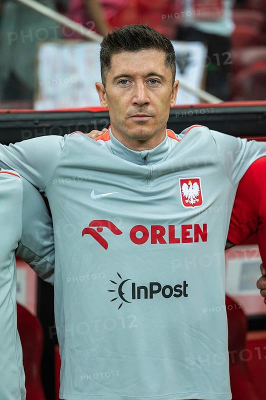 WARSAW, POLAND - JUNE 7, 2024: Friendly soccer match Poland - Ukraine 3:1. Robert Lewandowski before the match.