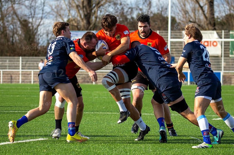 Rugby: Germany against MKS Pogon Awenta Siedlce, Poland in Heidelberg (test match of the German national rugby team in preparation for the upcoming World Cup qualifiers)