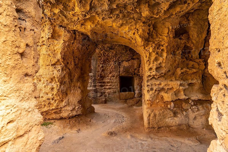 Underground tombs of the ancient necropolis Royal Tombs of Nea Paphos, Paphos, Cyprus
