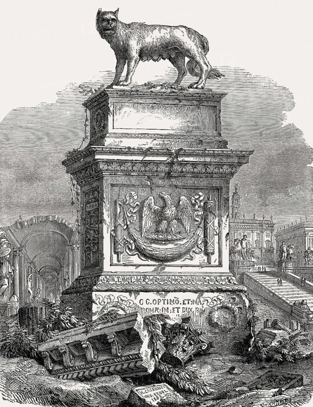Allegory of art galleries in Rome, Italy, 19th Century