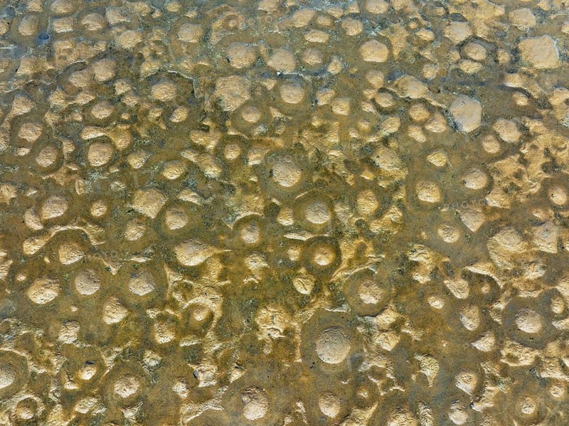 Abstract patterns at low tide in the marshland of the Walvis Bay lagoon. Aerial view. Drone shot. Walvis Bay, Namibia