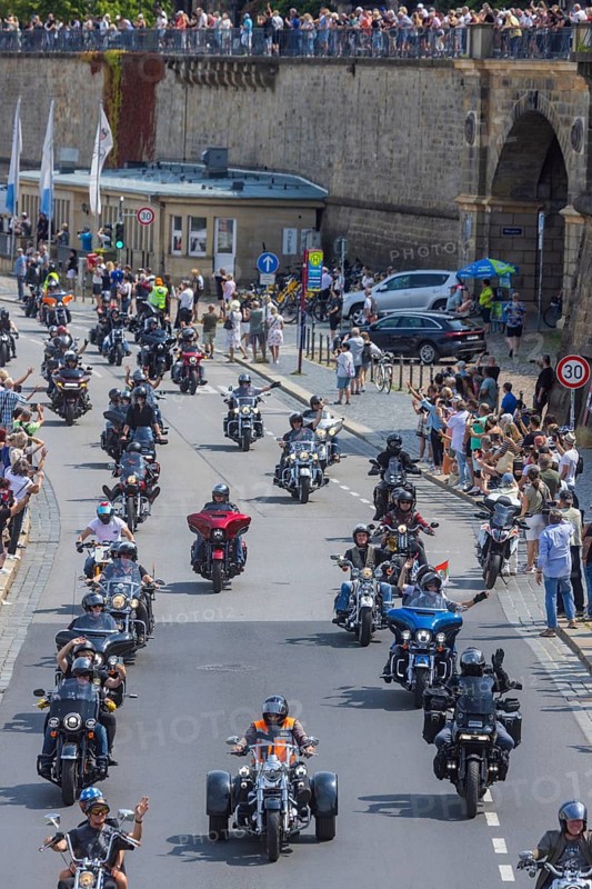 Harley Days Dresden, big trip through the city, Dresden, Saxony, Germany