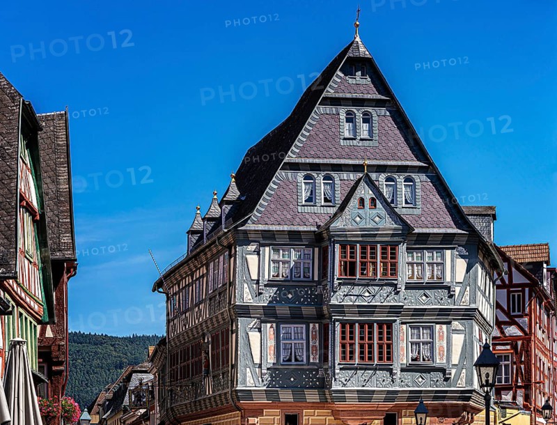 Half-timbered buildings in the old town centre of Miltenberg, Bavaria, Germany Miltenberg