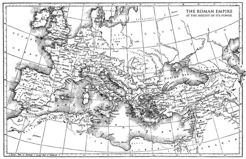 Historical map of the Roman Empire