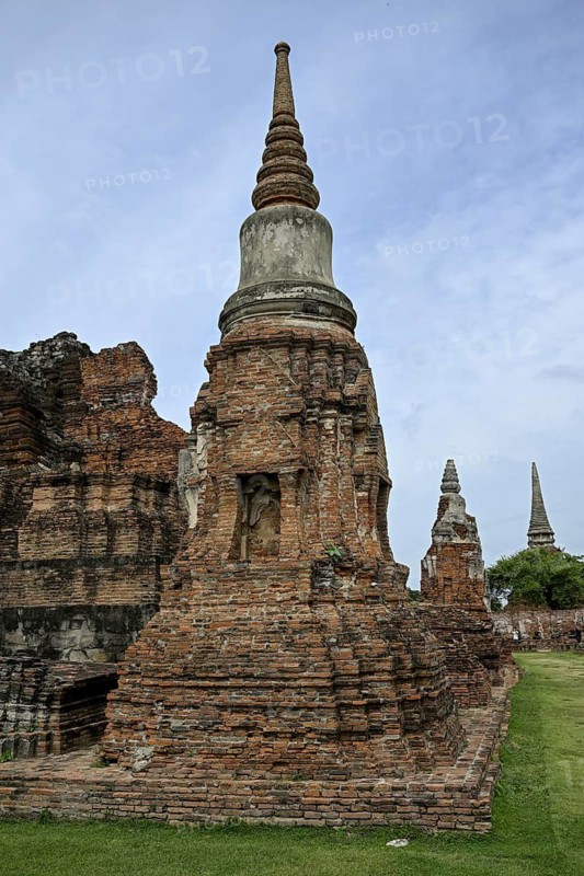 Ruined temple in Wat Mahathat, Temple of the Great and Holy Relic, Ayutthaya, Ayutthaya Province, Thailand