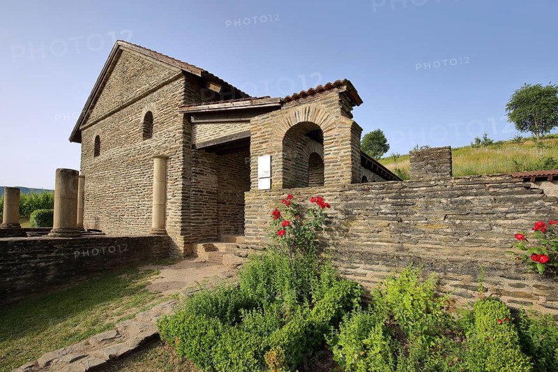 Roman archaeological villa Rustica, Roman period, stone house, Roman wine route, Mehring, Middle Moselle, Moselle, Rhineland-Palatinate, Germany