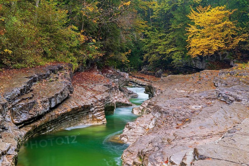 Rocks and clear water, Taugl creek, Bad Vigaun, Austria