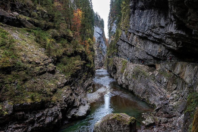 River Breitach and Breitachklamm gorge near Oberstdorf, Oberallgäu, Allgäu, Bavaria, Germany