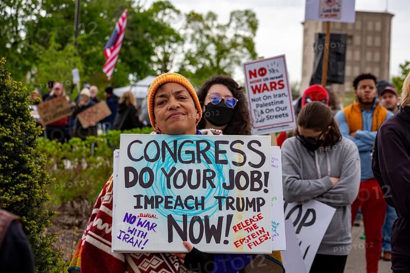 Detroit, Michigan USA - 1 May 2026 - The labor movement and supporters held a May Day rally, followed by a march to the ICE field office. A main theme was President Trump's attacks on the labor movement and immigrant workers