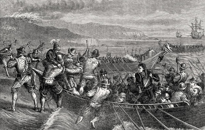 Battle of Bonchurch, French invasion of the Isle of Wight in July 1545, Italian Wars, From British Battles on Land and Sea, by James Grant