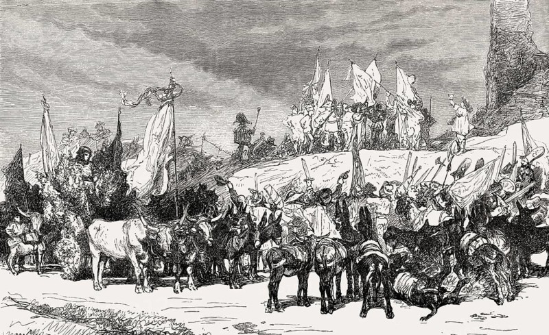 Carnival in Rome, German Masquerading: March past, Italy, 19th Century