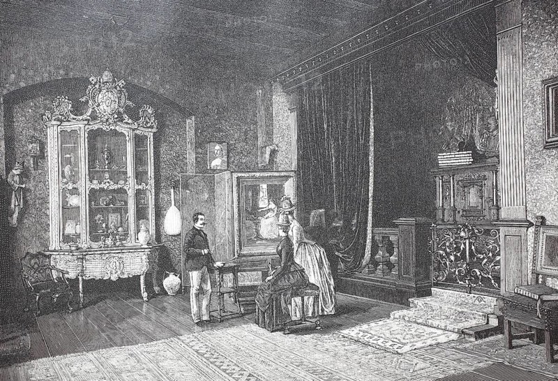 August Johann Holmberg, 1 August 1851 - 7 October 1911, German sculptor and painter. From 1900 he was director of the Neue Pinakothek, here in his studio, digital reproduction of an original from the 19th century, historical