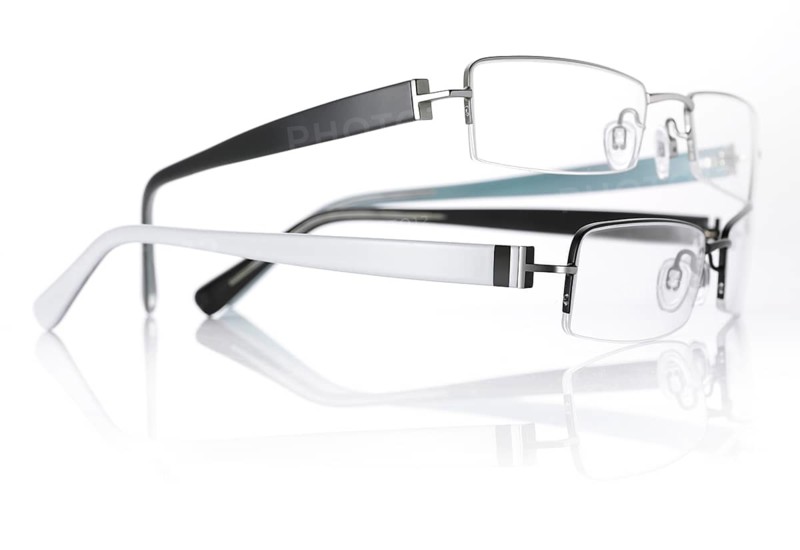 Two stylish glasses on a white background, studio shot