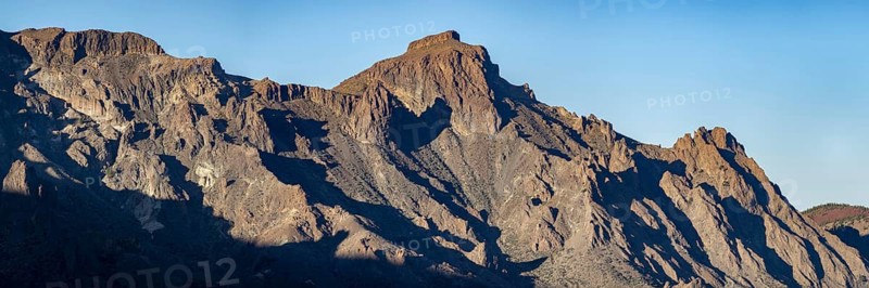 Crater walls, Caldera de las Cañadas, a huge volcanic cauldron, Teide National Park, Parque Nacional del Teide, at sunrise, Tenerife, Canary Islands, Spain