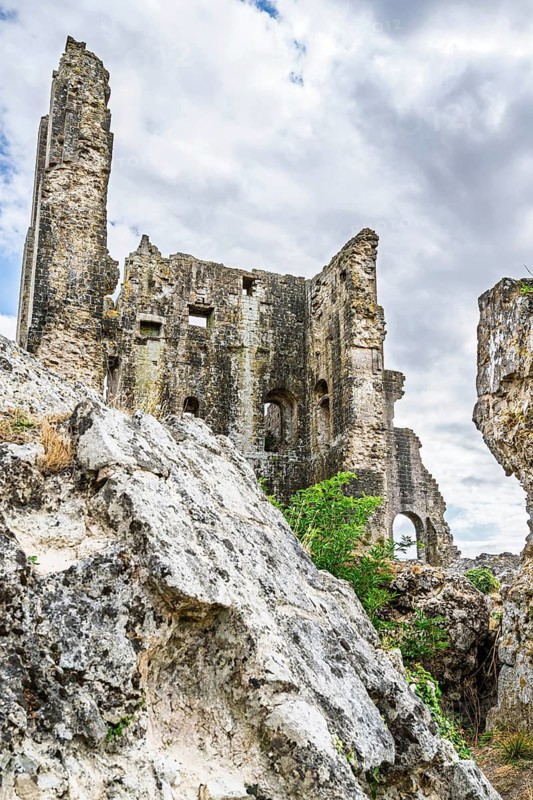 Ruins of Corfe Castle, Wareham, Dorset, England, United Kingdom