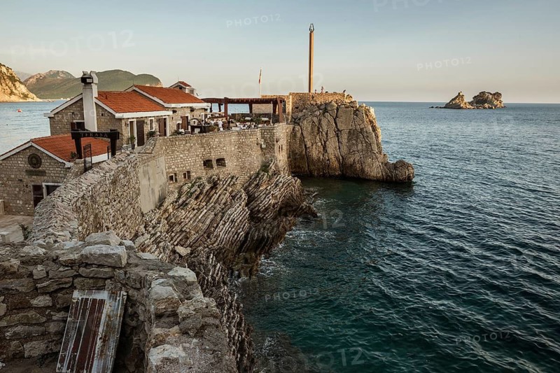 PETROVAC, MONTENEGRO - JUNE 19, 2019: Coastline and Adriatic Sea during summer afternoon.