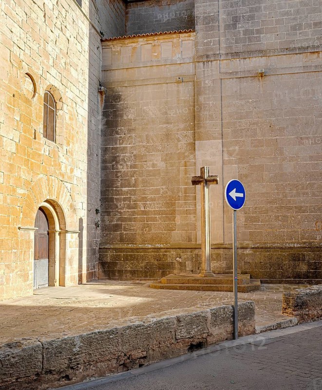 Sant Andreu Church in the old town of Santanyi, Majorca, Balearic Islands, Spain