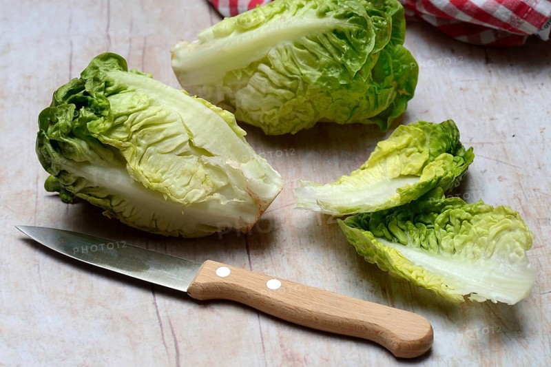 Baby salad, salad with knife