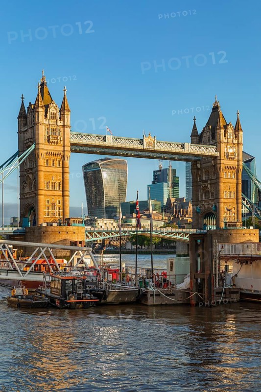Skyline of London on the Thames with Tower Bridge, London, England, Great Britain