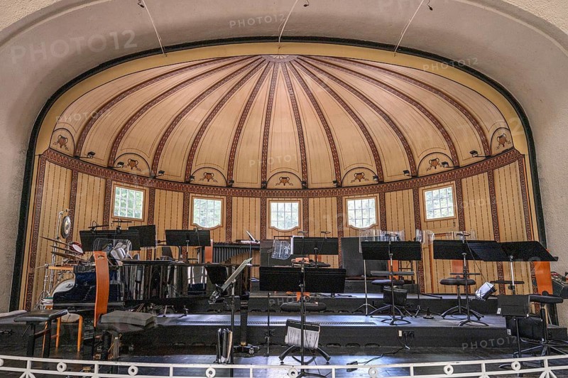 Revolving stage, music pavilion at the Kissingen spa, newly built in 1911, Bad Kissingen, Lower Franconia, Bavaria, Germany