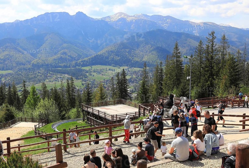 Picture shows the Gubalówka Hill in Zakopane, Poland, the Gubalowka is known for its panoramic view of the Tatras and is a popular destination for tourists all year round