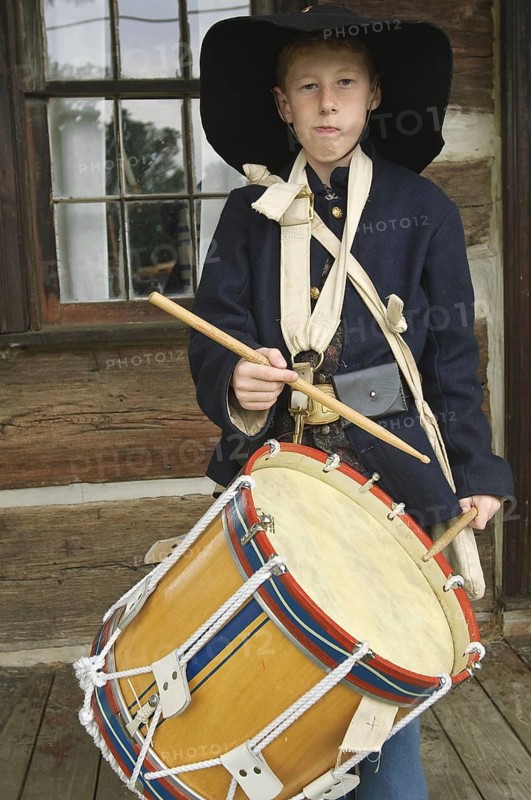 Drummer Boy at Civil War Reenactment, Kansas
