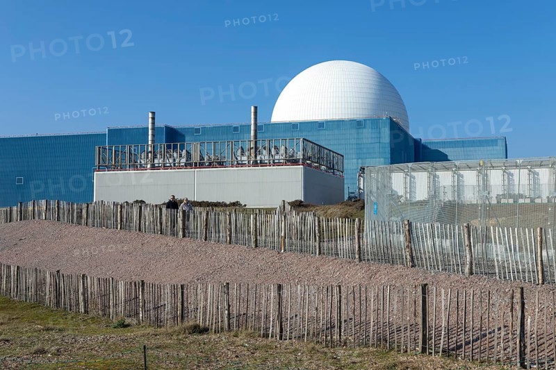 White dome of Sizewell B PWR nuclear power station, Suffolk, England, UK operational since 1995