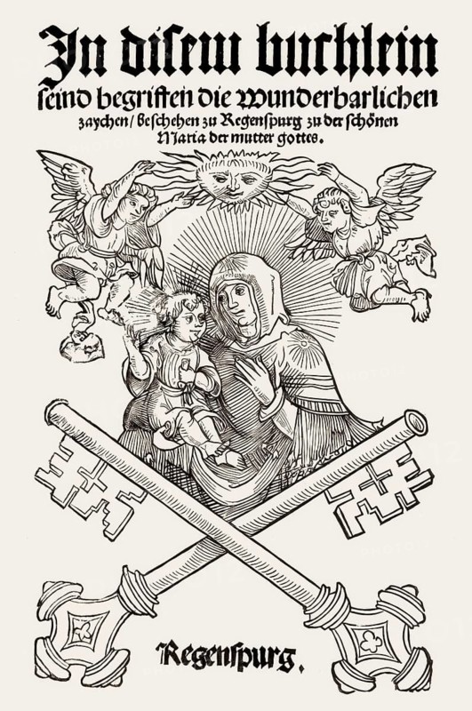 Title page of a book by Balthasar Hubmaier, 1480 - 1528, German Anabaptist leader, 1520