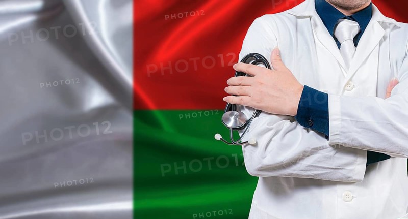 Malagasy national health system, Medical professional holding sthetoscope isolated