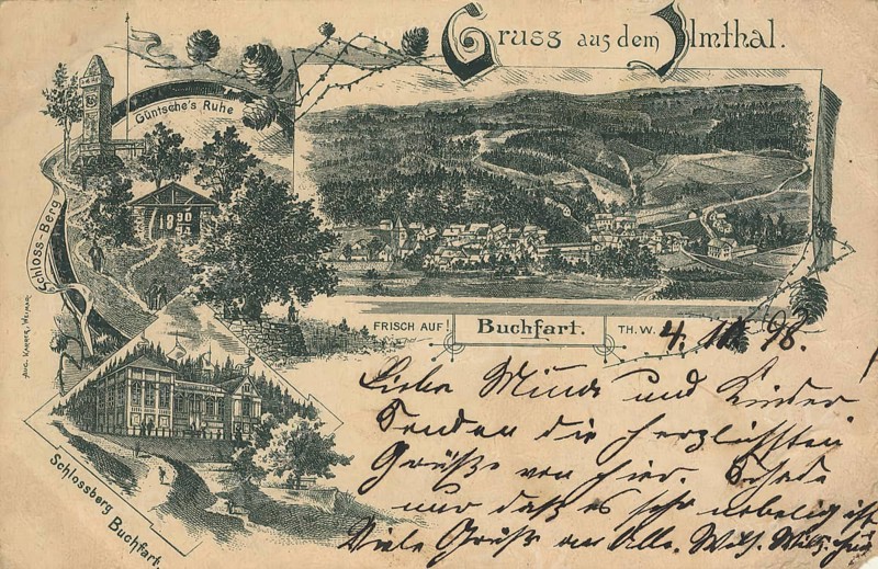 Historical postcard, picture postcard, Ilmthal, Ilmtal, Thuringia, Germany, digitally enhanced reproduction of an original from around 1900, picture postcard