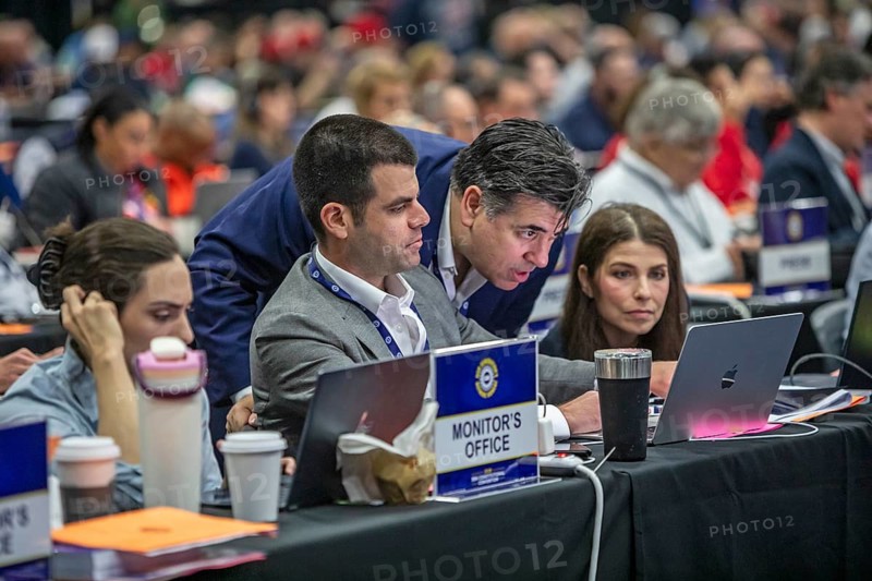 Detroit, Michigan USA - 16 June 2026 - Representatives of the independent monitor watch as the United Auto Workers union holds its constitutional convention. A federal court appointed the monitor to oversee the UAW as a result of corruption by the previous UAW administration