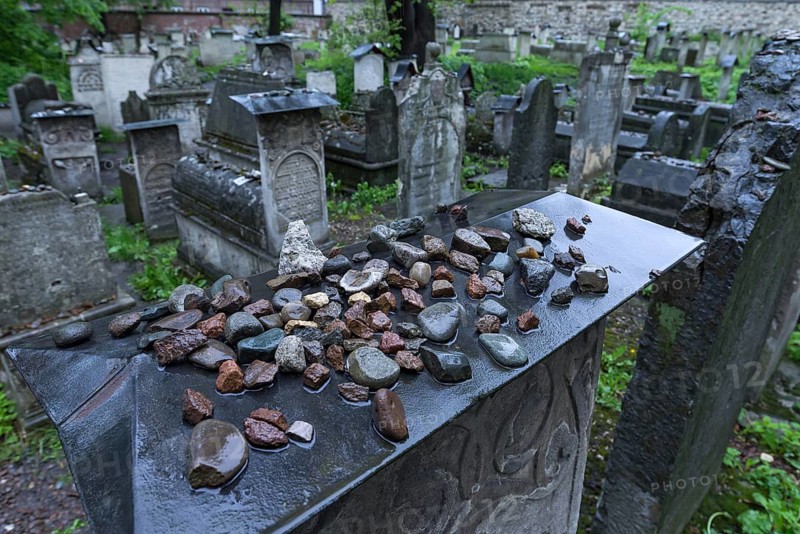Remuh Synagogue Cemetery in Kazimierz Jewish District, Krakow, Poland