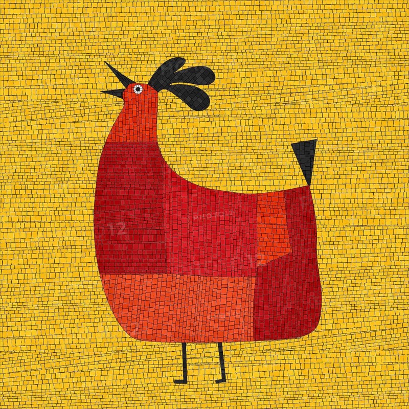 Chicken mosaic tiles vector graphic