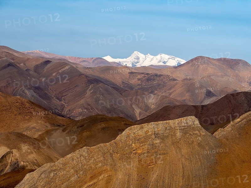 Yellow mountains in the highlands of Tibet, China
