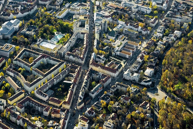 Aerial view, bird's eye view, Munich, Bavaria, Germany