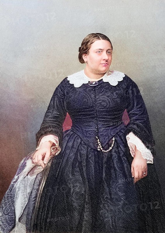 Madame Marietta Alboni, 1824-1894, Italian opera singer and contralto. Painted by DJPound after a photograph by Mayall. From the book The Drawing-Room Portrait Gallery of Eminent Personages . Published in London 1859, Historic, digitally restored reproduction from a 19th century original, Record date not stated