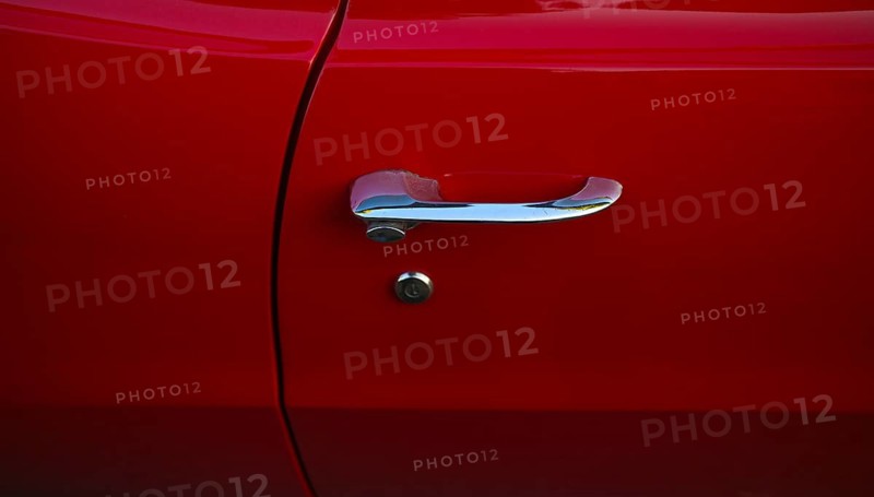 Partial view, door handle, oldtimer, vintage car, Buick LeSabre convertible, red, Stuttgart, Baden-Württemberg, Germany