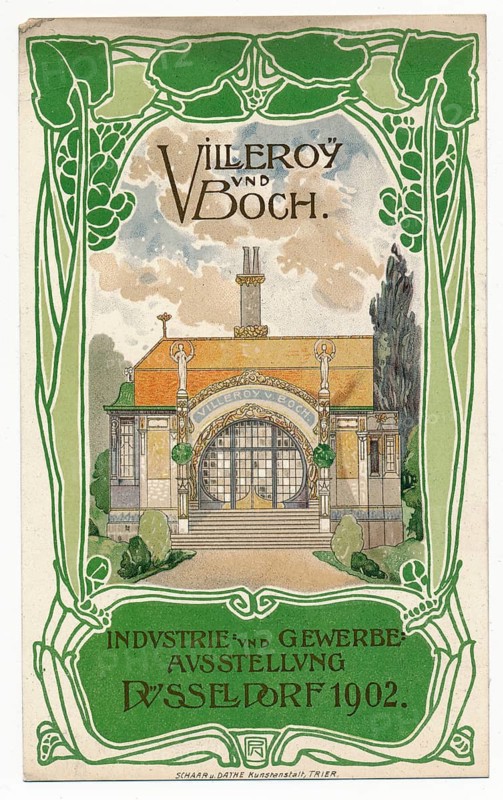 Invitation from Villeroy & Boch to the international Trade Fair of 1902, Düsseldorf, Germany, Einladung von zur Industrie- und Gewerbeausstellung Düsseldorf, 1902