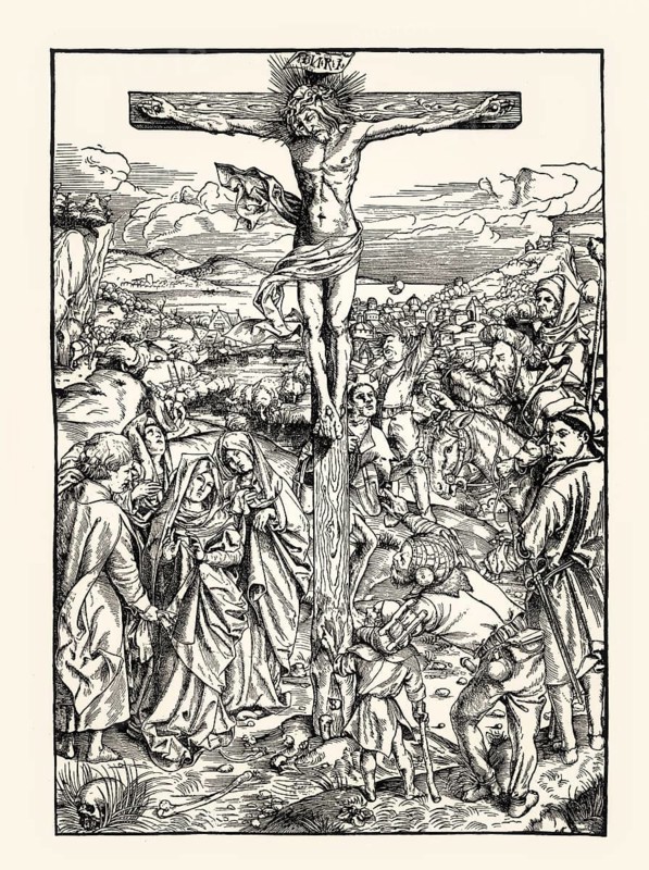 Crucifixion of Jesus, Meister D. S., 16th century, digitally restored