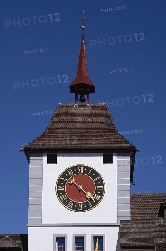 Lower gate with tower clock, Willisau, Canton Lucerne, Switzerland