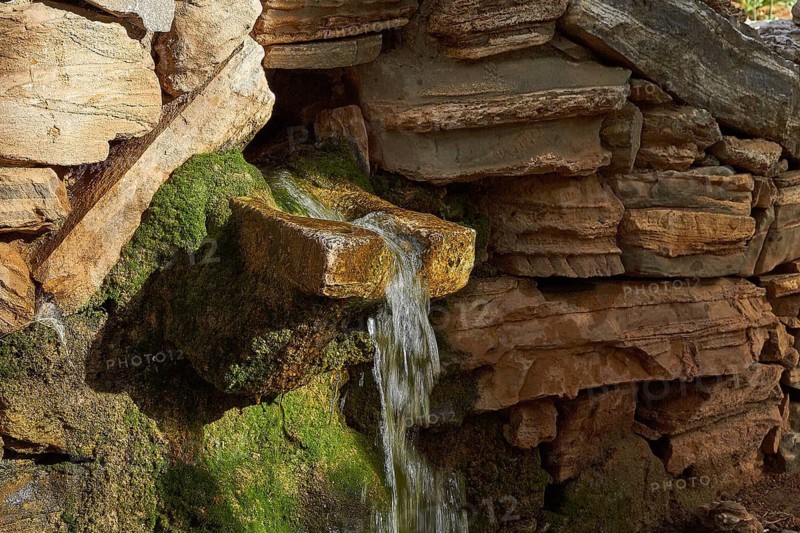 Rest area, Agios Nikolaos, spring, running water, moss, Samaria Gorge, Samaria, gorge, national park, Omalos, Lefka Ori, White Mountains, Western Crete, island of Crete, Greece