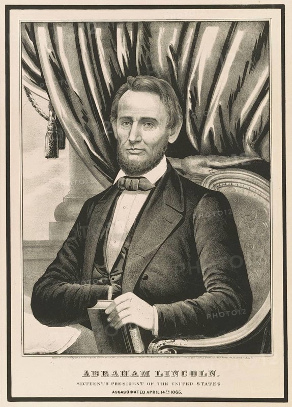 Abraham Lincoln (born 12 February 1809 near Hodgenville, died 15 April 1865 in Washington, D.C.) served as the 16th President of the United States of America from 1861 to 1865. First elected in 1860, he was re-elected in 1864 for a second term. He was the first President from the Republican Party and the first to be assassinated, an authentic, digitally restored reproduction of a 19th-century original, exact date of the depiction unknown, historical