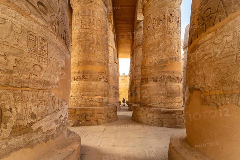 The Great Hall of Columns in the Karnak Temple in Karnak near Luxor, Egypt