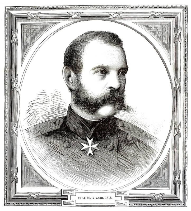Tsar Alexander II of Russia. Born on April 29, 1818, died on March 13, 1881 from a bomb attack in Saint Petersburg, ruled the Russian Empire from 1855 until his death, illustration, reproduction from a 19th-century model. Authentic, file restored for optimal use, exact date of submission unknown, historical