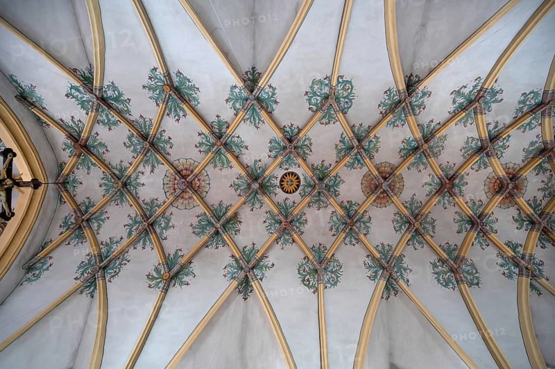 Gothic mesh vault parish church of the Most Holy Trinity, founded in 1364, Kösslarn, Marktplatz 35, Lower Bavaria, Germany