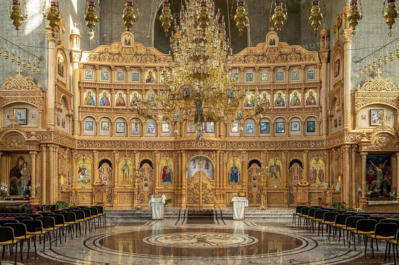 Interior of the Orthodox Cathedral of Fagaras, Transylvania, Romania