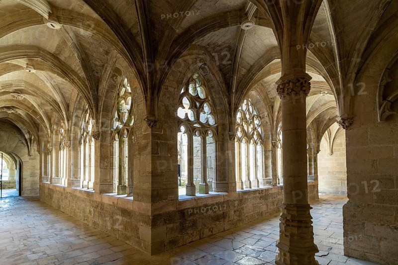 Villefranche de Rouergue. City of Art and History. The Chartreuse Saint Sauveur. The small cloister. Aveyron. Occitanie. France